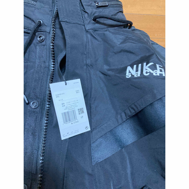 nike sacai トレンチジャケット　サイズ2xl black