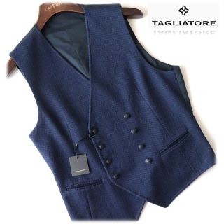 タリアトーレ(TAGLIATORE)の新品タグ付き【タリアトーレ】ダブルブレストジレ ベスト 紺 50(L-XL)(ベスト)