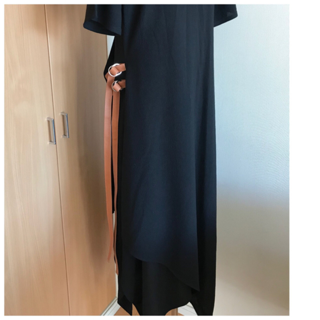 【未使用新品】ロエベ レザーストラップ ロングワンピース 人気 LOEWE