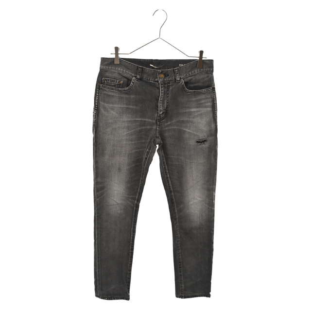 SAINT LAURENT PARIS スキニーデニム ダメージ加工 クラッシュ www