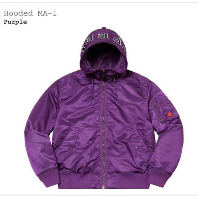 Supreme  Hooded MA-1 purple  L