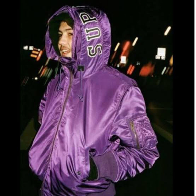 Supreme Hooded MA-1 purple L