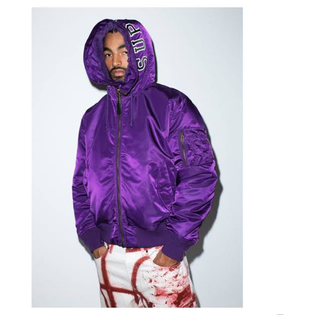 Supreme  Hooded MA-1 purple  L