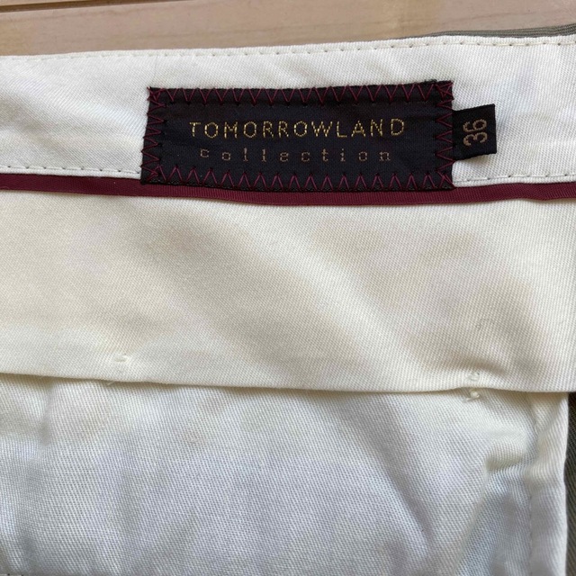 TOMORROWLAND(トゥモローランド)のカーキワイドパンツ36インチ レディースのパンツ(カジュアルパンツ)の商品写真