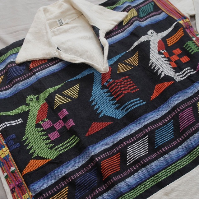 グアテマラ 刺繍 ビンテージ プルオーバー ジャケット エスニック