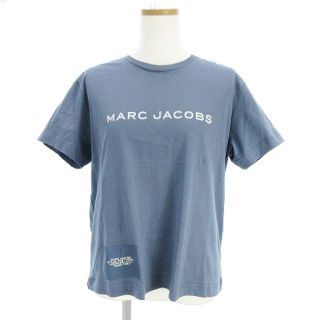 マークジェイコブス(MARC JACOBS)のマークジェイコブス Tシャツ カットソー 半袖 丸首 ロゴ プリント 青系 L(Tシャツ(半袖/袖なし))