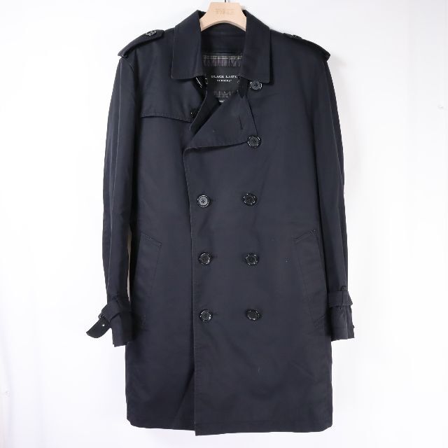 BURBERRY BLACK LABEL(バーバリーブラックレーベル)のBLACK LABEL BURBERRY　トレンチココート　メンズ　黒　USED メンズのジャケット/アウター(トレンチコート)の商品写真