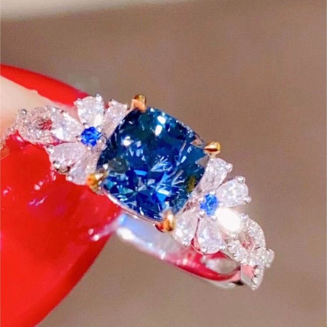 天然 スター サファイア ダイヤ リング3.2ct k18 ¥