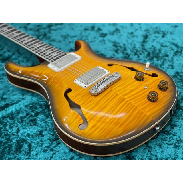 【上品】 2011 hollowbody2 Smith/PRS(ポール・リード・スミス) Reed 【送料無料】Paul AMber w/piezo エレキギター【中古】【007】 10top black/ エレキギター