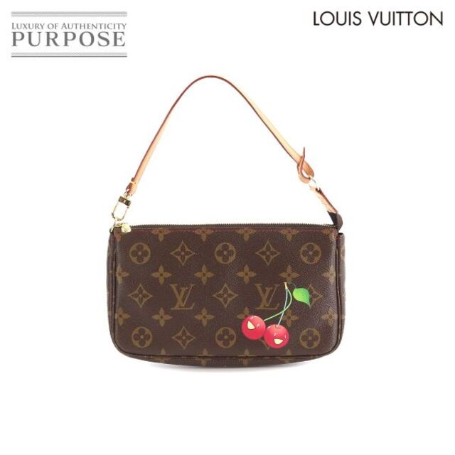 未使用 展示品 ルイ ヴィトン LOUIS VUITTON モノグラム チェリー ポシェット アクセソワール ハンド バッグ M95008 村上隆 90153167ゴールド