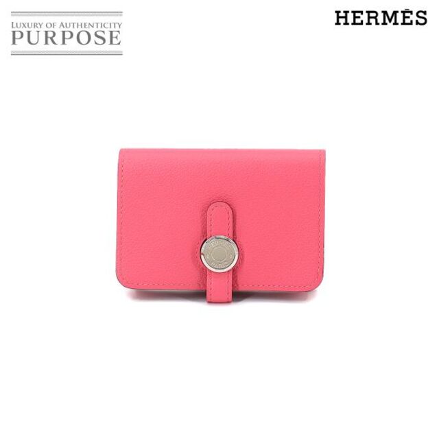 未使用 展示品 エルメス HERMES ドゴン カードケース エバーカラー ローズアザレ D刻印 シルバー 金具 VLP 90158886