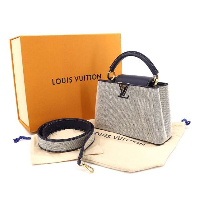 LOUIS VUITTON(ルイヴィトン)の未使用 展示品 ルイ ヴィトン LOUIS VUITTON カプシーヌ BB 2way ハンド ショルダー バッグ キャンバス レザー ベージュ ネイビー 90163342 レディースのバッグ(ハンドバッグ)の商品写真