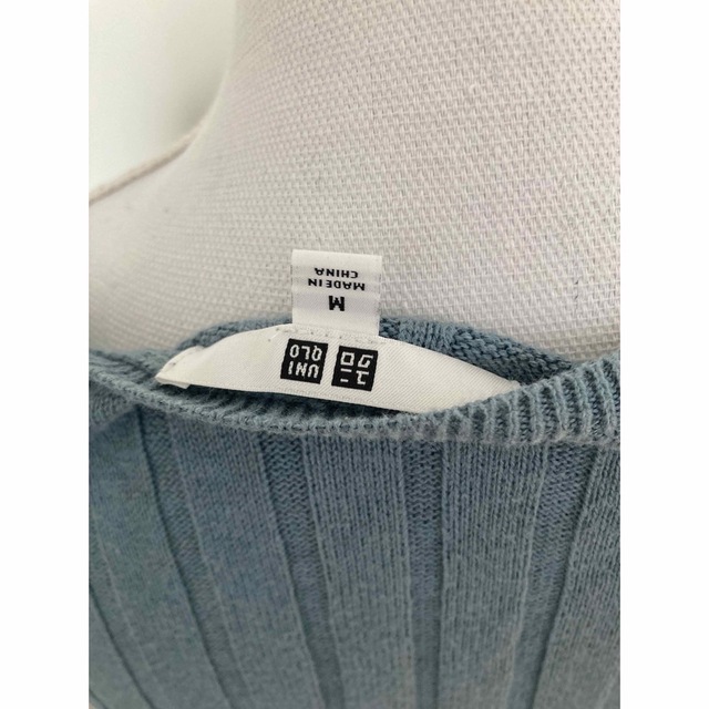 UNIQLO(ユニクロ)の【中古美品】UNIQLOカシミヤブレンドリブニット　ブルー系 レディースのトップス(ニット/セーター)の商品写真