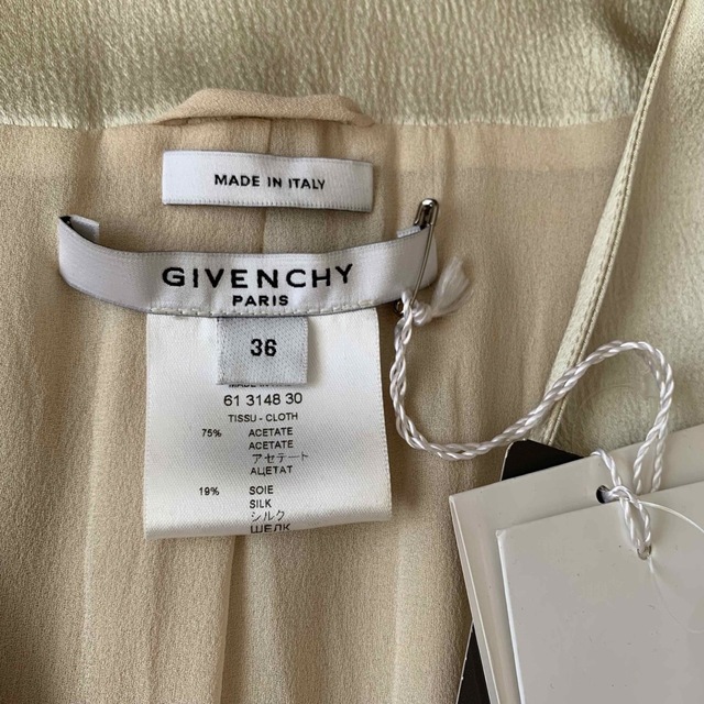 素材未使用★ジバンシィ GIVENCHY シルクサテン タイトジャケット 36