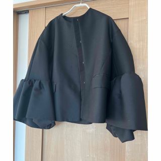 drawer ドゥロワー ウールシルクフレアスリーブジャケット 38