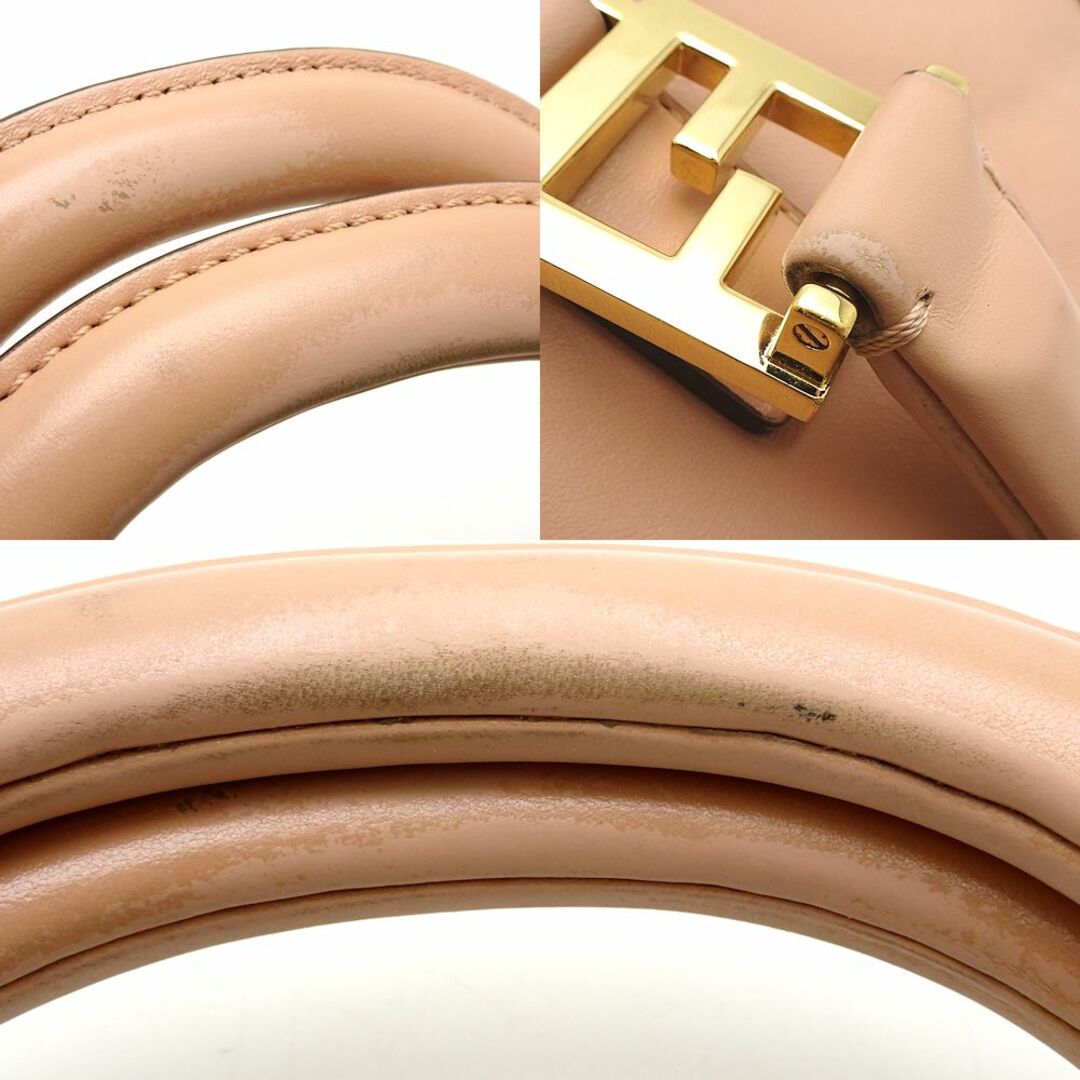 FENDI(フェンディ)のFENDI フェンディ FF スモールトート  8BH367 2Wayバッグ レザー ピンクベージュ/151133【中古】 レディースのバッグ(その他)の商品写真