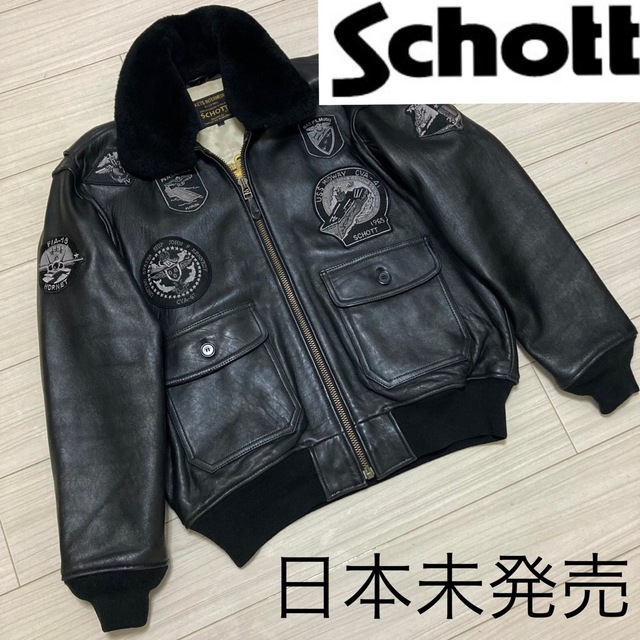 schott - 日本未発売□Schott ショット□G-1 レザー ワッペンカスタム 