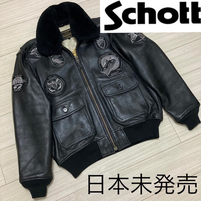 schott   日本未発売□Schott ショット□G レザー ワッペンカスタム