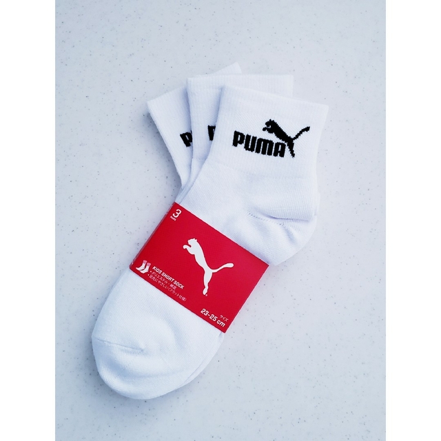 PUMA(プーマ)の【未使用】プーマ PUMA 3足組 ソックス 23～25cm 白 靴下 セット レディースのレッグウェア(ソックス)の商品写真