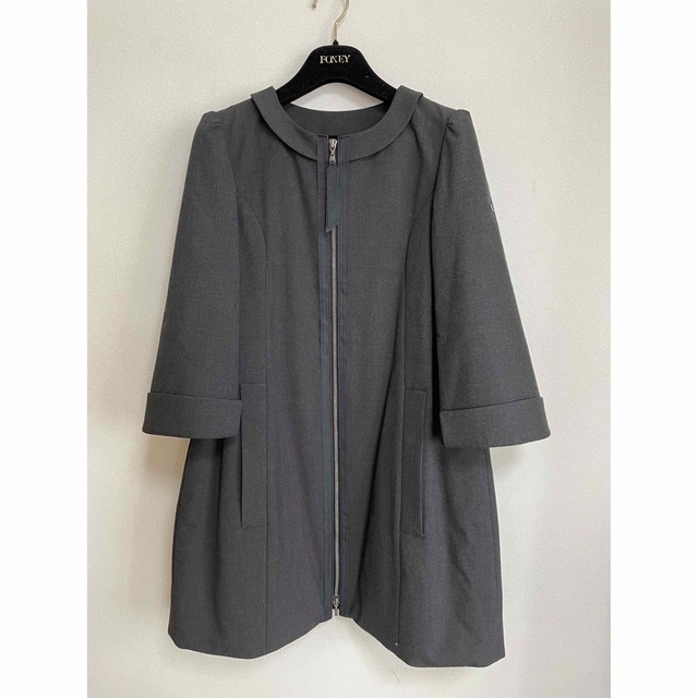 極美品!】FOXEY NY タキシードコクーン コート 中綿 グレー-