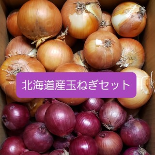 北海道産　赤玉ねぎ【アーリーレッド】＋玉ねぎ 　セット　Ｍサイズ　約１０キロ(野菜)
