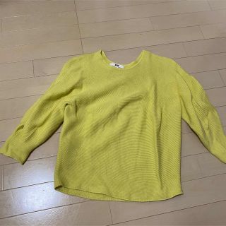 ユニクロ(UNIQLO)の3Dコットンバルーンスリーブセーター（7分袖）　ユニクロ　UNIQLO(カットソー(長袖/七分))