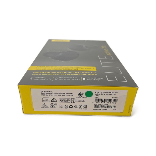 ◇◇Jabra 【未開封品】ワイヤレスイヤホン ELITE active 75t 100-99093004-40 Grey ヘッドフォン/イヤフォン