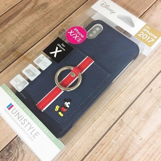 ミッキーマウス(ミッキーマウス)のミッキーマウス iPhoneX/Xs 兼用 カードポケットリング付き ケース スマホ/家電/カメラのスマホアクセサリー(iPhoneケース)の商品写真