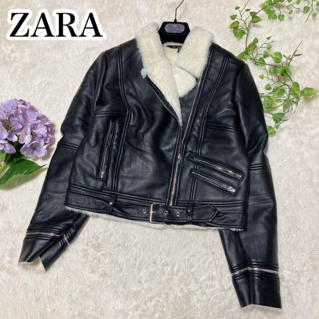 ZARA TRF♡レディース ダブルライダースジャケット あったか裏ファーひなの古着