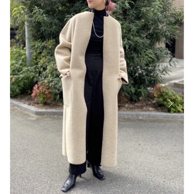 TODAYFUL(トゥデイフル)のTODAYFUL Collarless Boa Coat レディースのジャケット/アウター(ロングコート)の商品写真