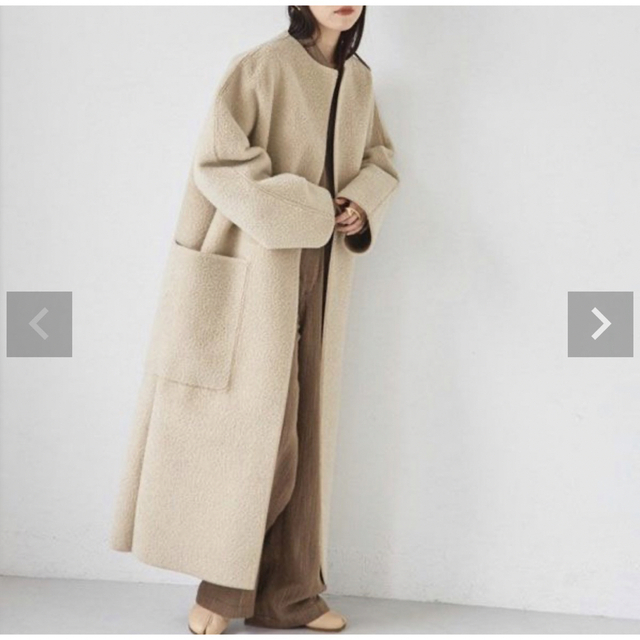 TODAYFUL(トゥデイフル)のTODAYFUL Collarless Boa Coat レディースのジャケット/アウター(ロングコート)の商品写真