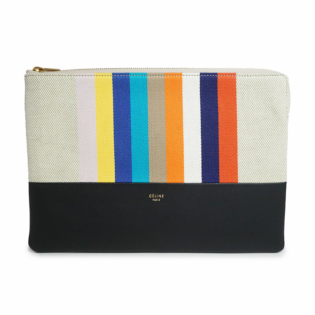 celine - セリーヌ ストライプ クラッチバッグ ポーチ キャンバス