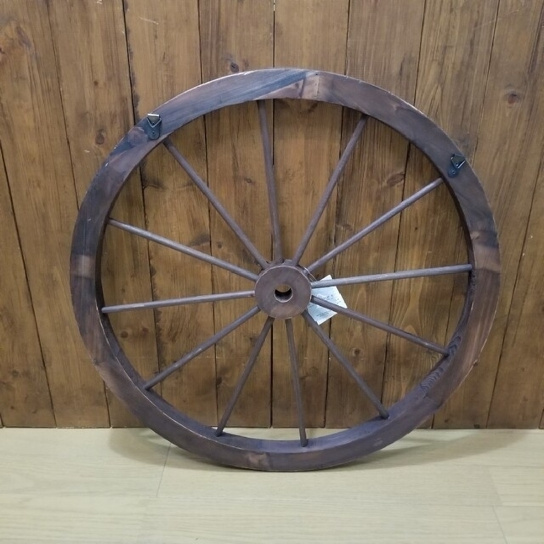 ウッドホイール　L　木製　車輪　ブラウン　ガーデニング　インテリア