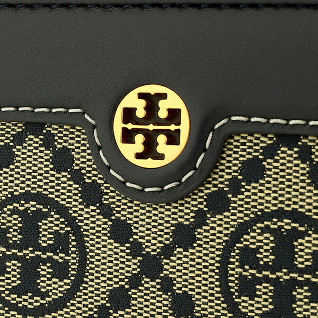 新品 トリーバーチ TORY BURCH 2つ折り財布 Tモノグラム トリーネイビー