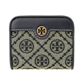 新品 トリーバーチ TORY BURCH 2つ折り財布 Tモノグラム トリーネイビー