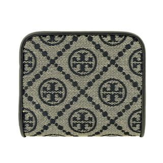 新品 トリーバーチ TORY BURCH 2つ折り財布 Tモノグラム トリーネイビー