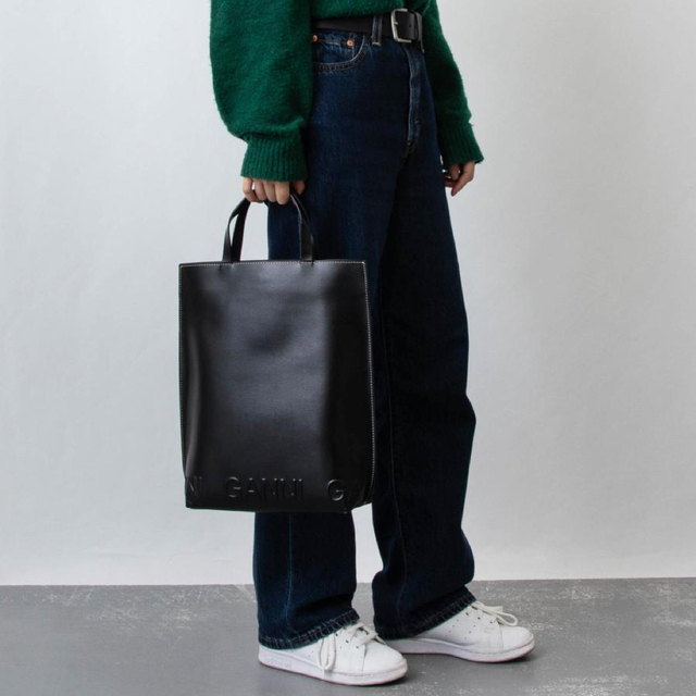 GANNI BANNER MEDIUM TOTE トートバッグ