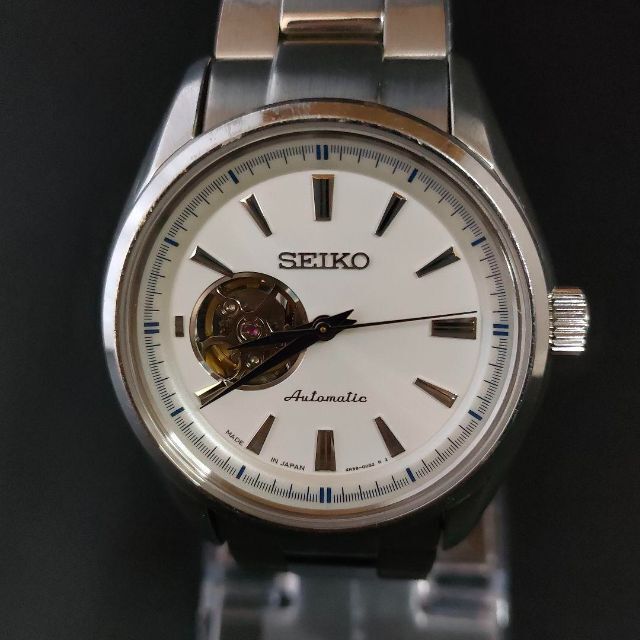 美品【稼働品】SEIKO　セイコー　プレサージュ　ホワイト　自動巻き　メンズ時計