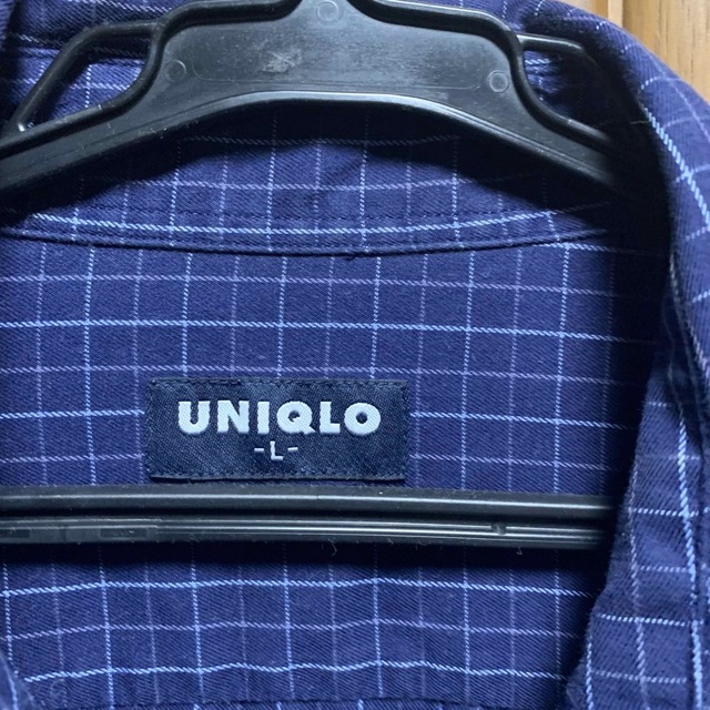 UNIQLO(ユニクロ)のユニクロ　チェック長袖シャツ　Lサイズ メンズのトップス(シャツ)の商品写真