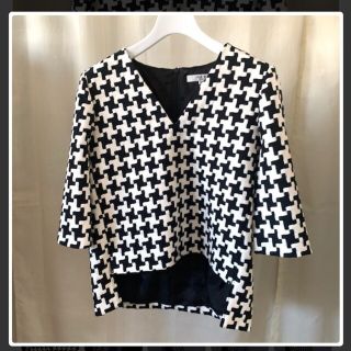 ドゥロワー(Drawer)のSHE TOKYO シートーキョー Els houndstooth トップス(カットソー(半袖/袖なし))