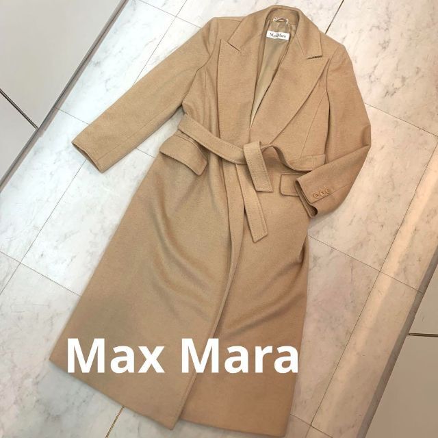 極美品 MaxMara 白タグ ピュアキャメル マニュエラ ガウンコート 黒VERYboutique