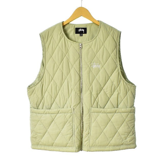 STUSSY 22SS DIAMOND QUILTED VEST ベスト M57cm着丈