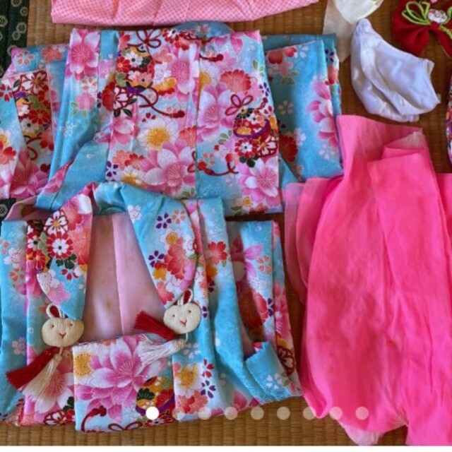 (着画あり)七五三　3歳　着物セット キッズ/ベビー/マタニティのキッズ服女の子用(90cm~)(和服/着物)の商品写真