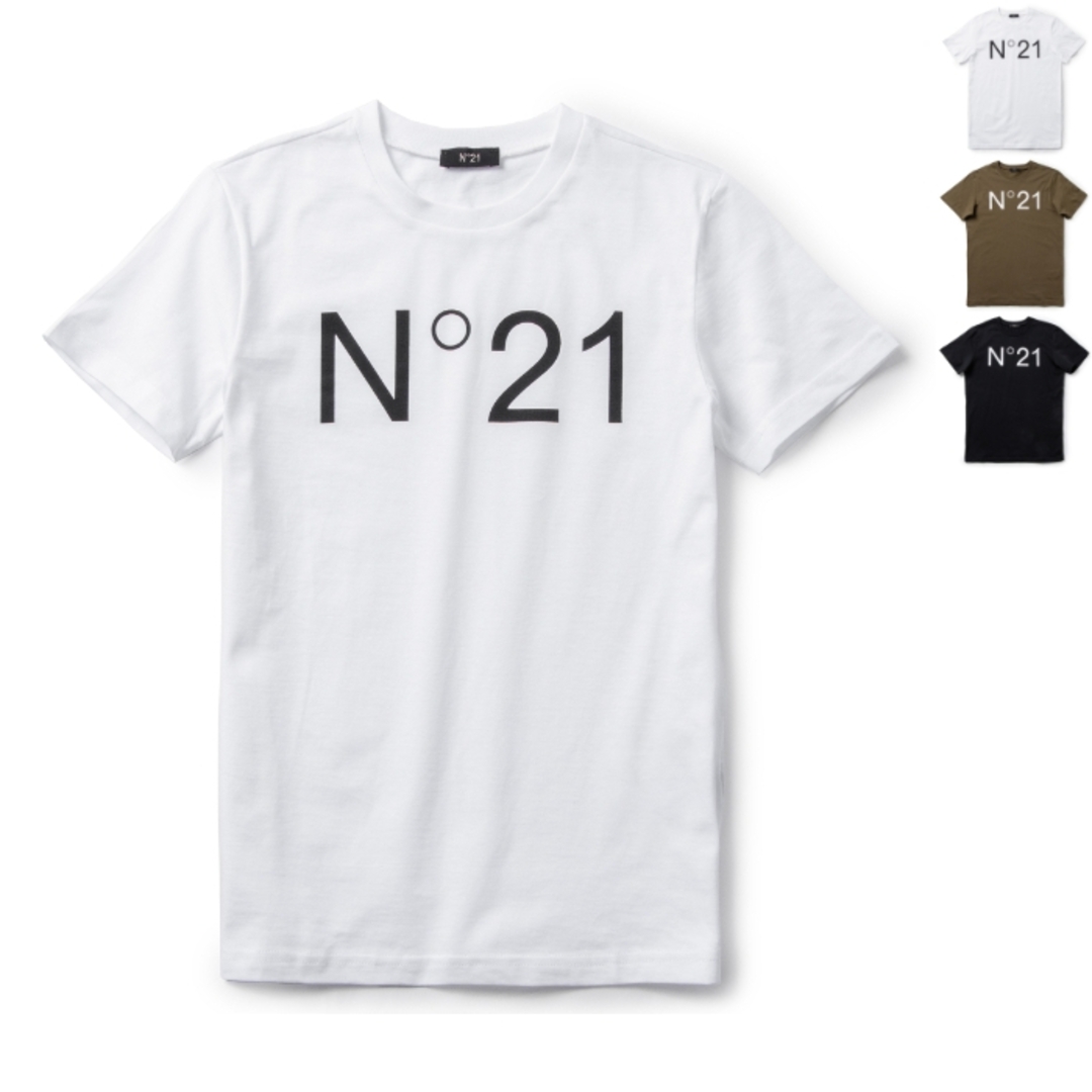 新品タグ付 N°21 ヌメロヴェントゥーノ スリット入ロゴTシャツ Lサイズ相当