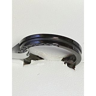 側面ブラックジルコニア316L刻印サージカルステンレスブラックリング(リング(指輪))