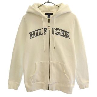 トミーヒルフィガー(TOMMY HILFIGER)のトミーヒルフィガー ブランドロゴ刺繍 スウェットジップパーカー M ホワイト TOMMY HILFIGER メンズ 【中古】  【221223】(パーカー)