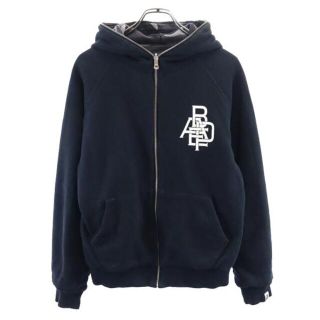 アベイシングエイプ(A BATHING APE)のアベイシングエイプ 日本製 リバーシブル ロゴプリント ジップパーカー S 黒 A BATHING APE メンズ 【中古】  【221223】(パーカー)