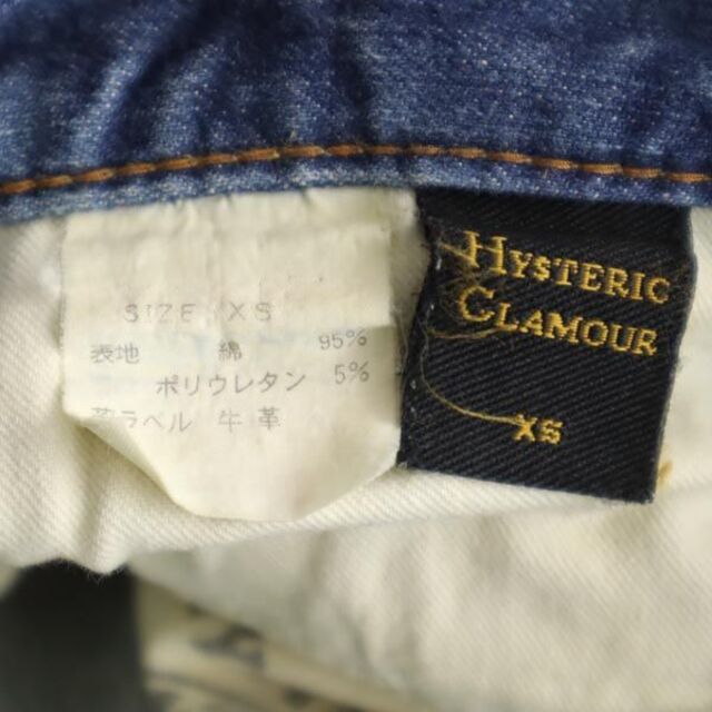 HYSTERIC GLAMOUR(ヒステリックグラマー)のヒステリックグラマー ダメージ プリント スキニー デニムパンツ XS HYSTERIC GLAMOUR ボタンフライ レディース 【中古】  【221223】 レディースのパンツ(ショートパンツ)の商品写真