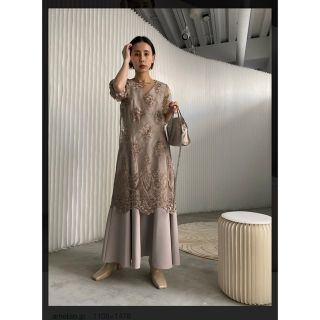 アメリヴィンテージ(Ameri VINTAGE)のAMERI 3WAY LAYERED RASE DRESS(ロングドレス)