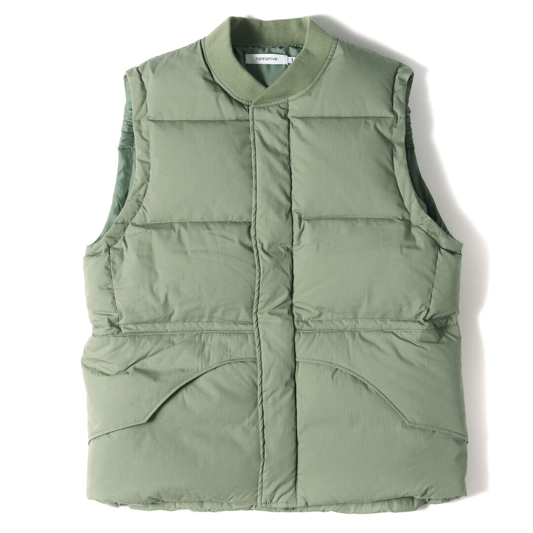 NONNATIVE ノンネイティブ ベスト サイズ:1 タイプライタークロス ハイカー ダウンベスト HIKER DOWN VEST C/N TYPEWRITER 21SS オリーブ アウター ジャケット 【メンズ】【美品】